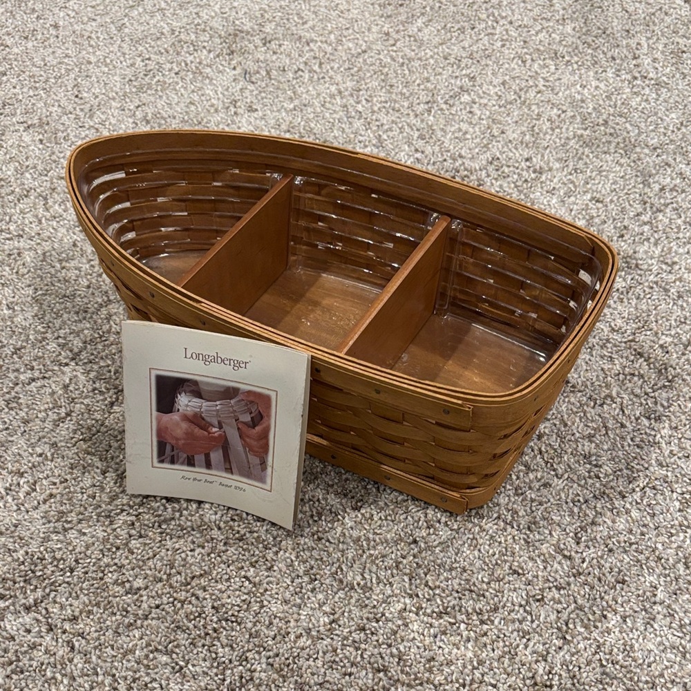 Longaberger Tan Woven Organizer Basket